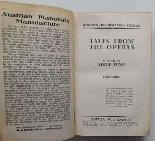 Knoch's Opera Guide vintage 1920s book opera summaries and composer notes HB